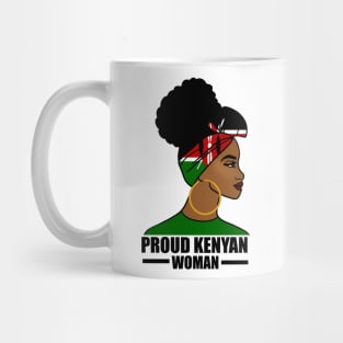 Proud Kenyan Woman, Kenya Flag, Afro African Mug